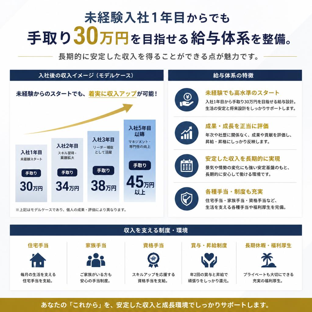 高水準の給料で豊かな生活を
