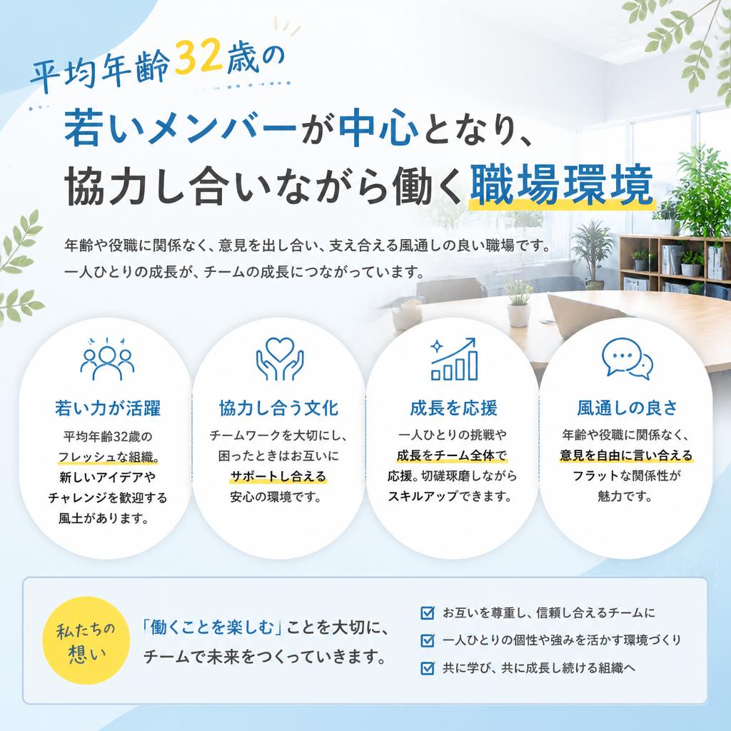 チームで支え合う職場の雰囲気