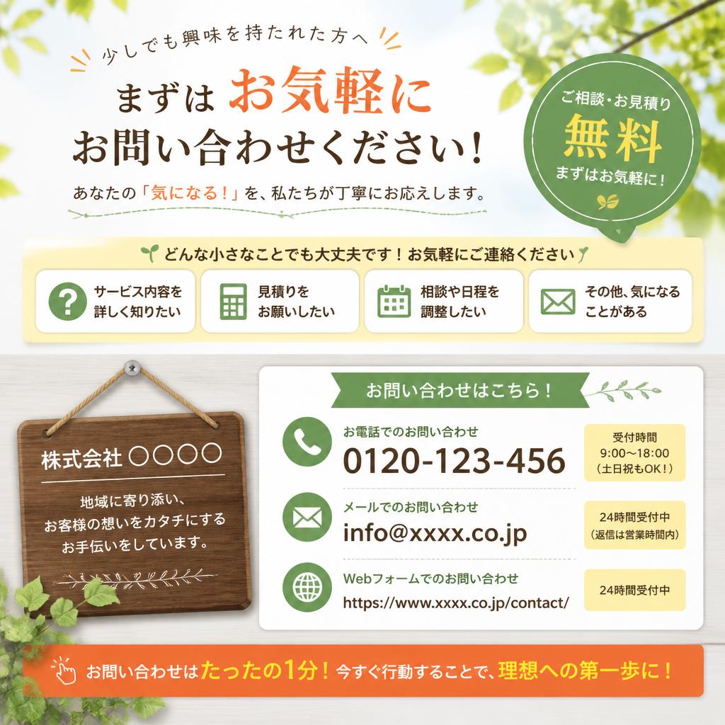 今すぐお問い合わせを！