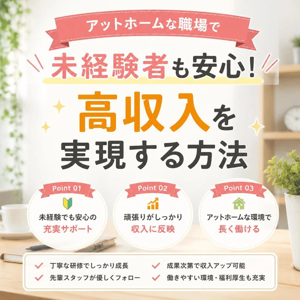 アットホームな職場で未経験者も安心！高収入を実現する方法