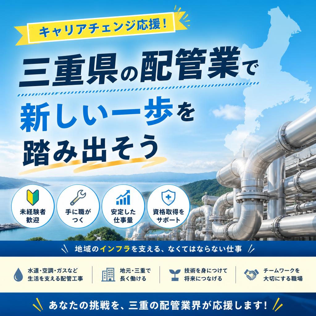 キャリアチェンジ応援！三重県の配管業で新しい一歩を踏み出そう
