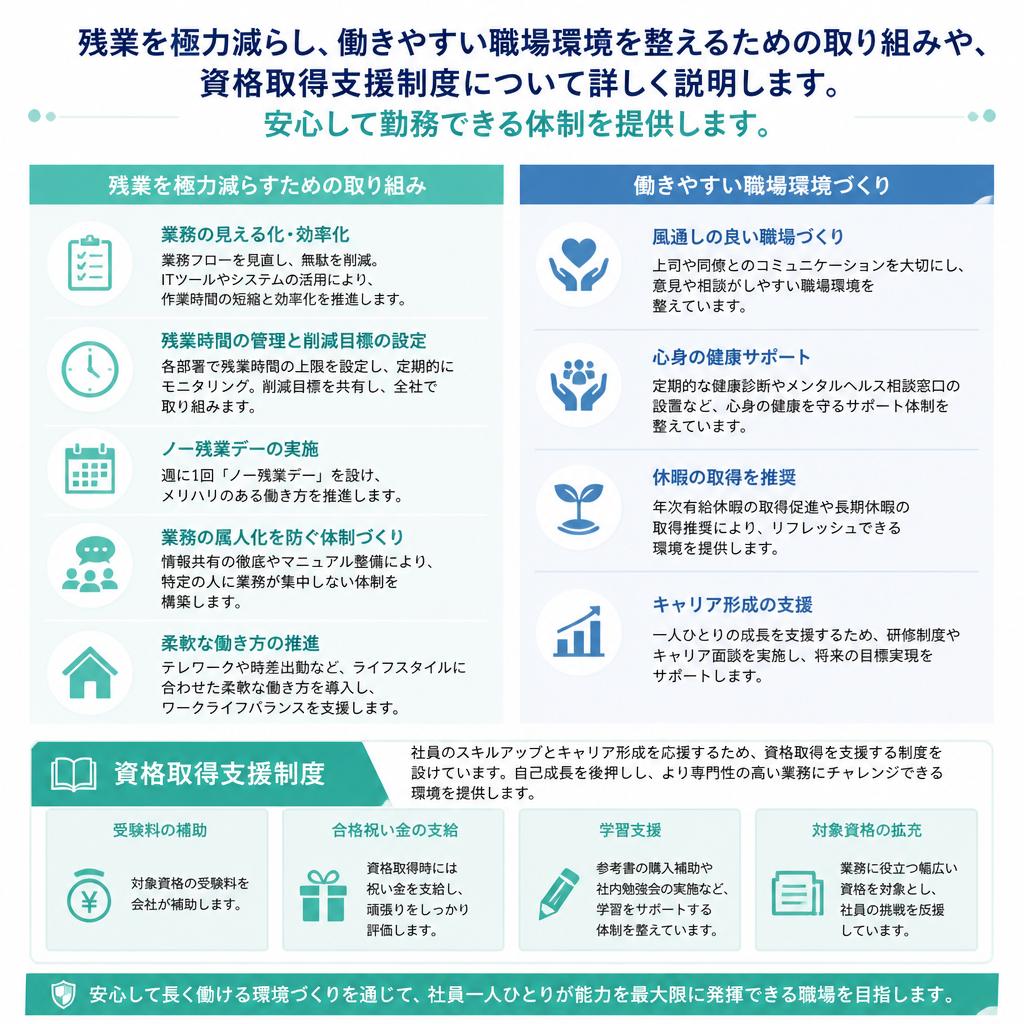 柔軟な働き方と充実した制度